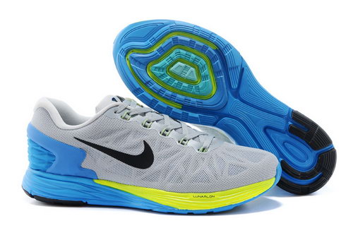 Nike Lunarglide 6 Trainers Men Grey Blue Cheap